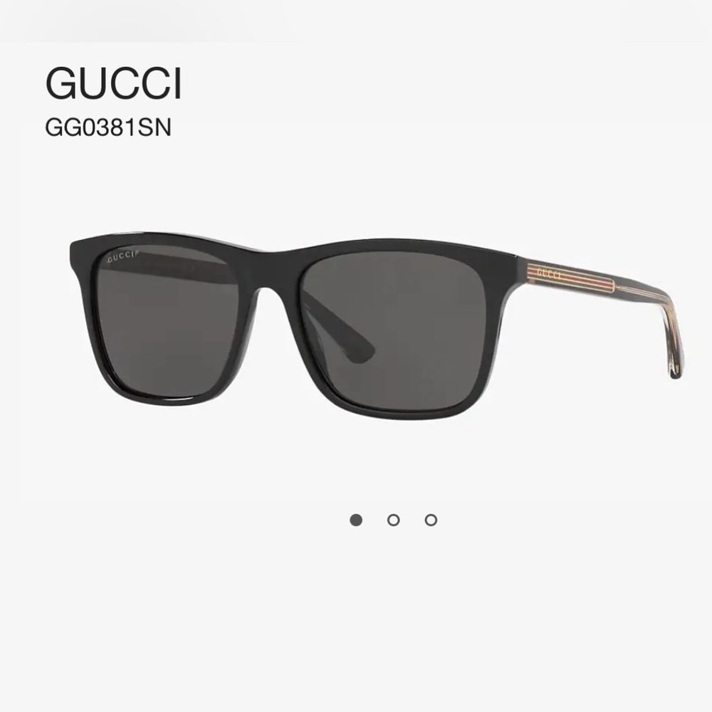 Gucci Sunglasses, black, used, green case